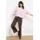 LOLALIZA wide leg jeans met stippen - bruin