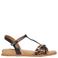 s.Oliver Women Shoes imitatieleren sandalen met panterprint - zwart/beige