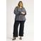 Anyday gestreepte blouse Plus Size - zwart