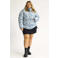 Anyday Plus Size gebloemde winterjas - lichtblauw