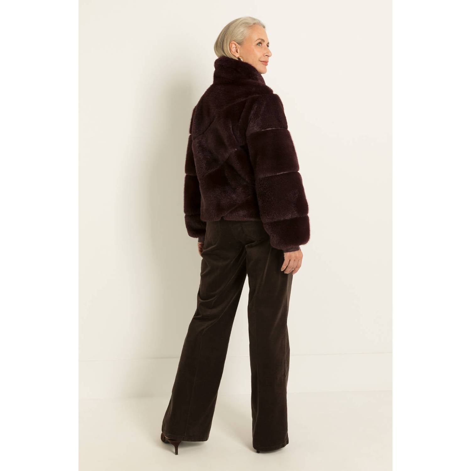 Claudia Sträter Maura by Claudia Strater winter faux fur jas donkerbruin