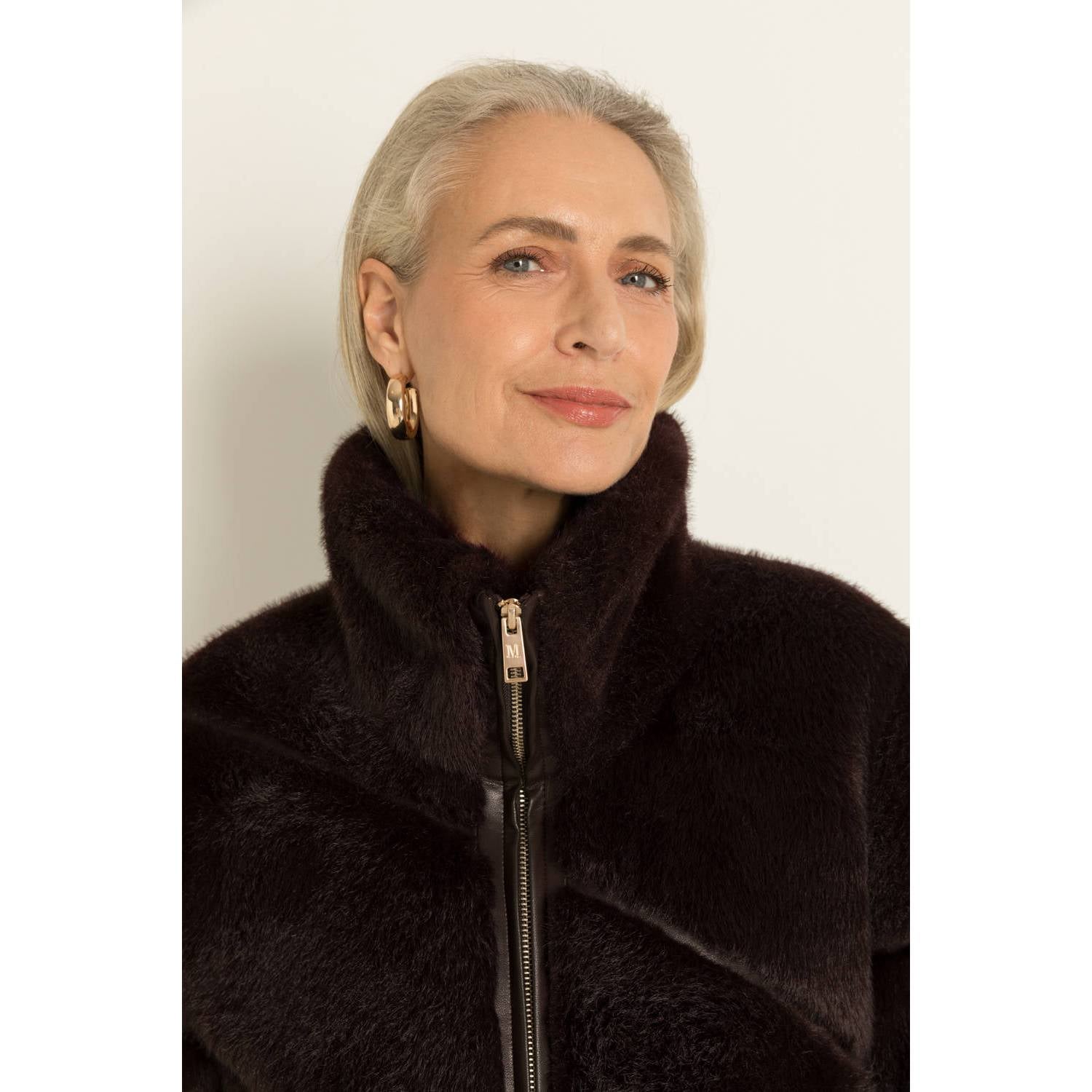 Claudia Sträter Maura by Claudia Strater winter faux fur jas donkerbruin