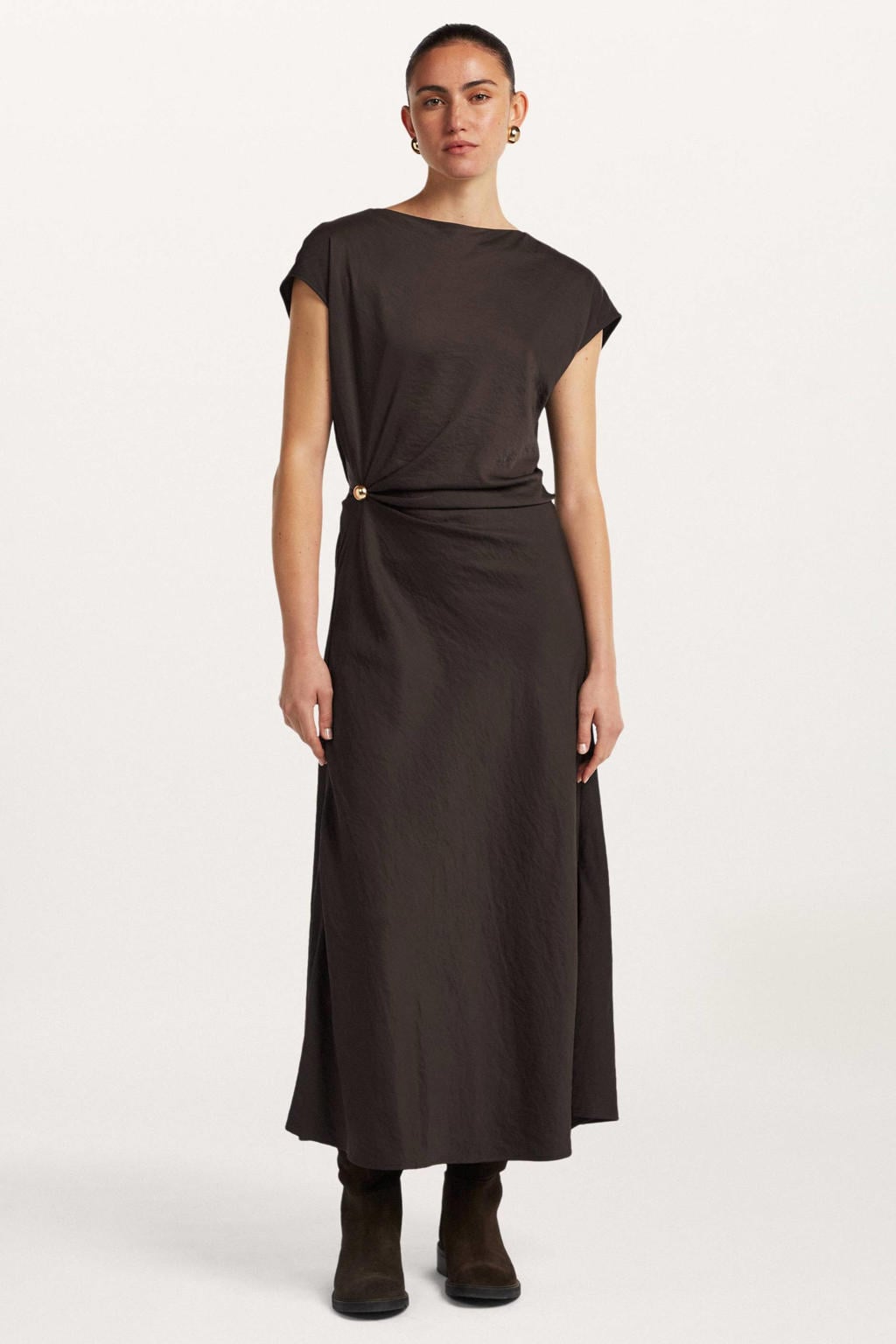 Beaumont midi jurk - bruin