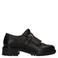 Manfield chunky leren loafers met franjes - zwart