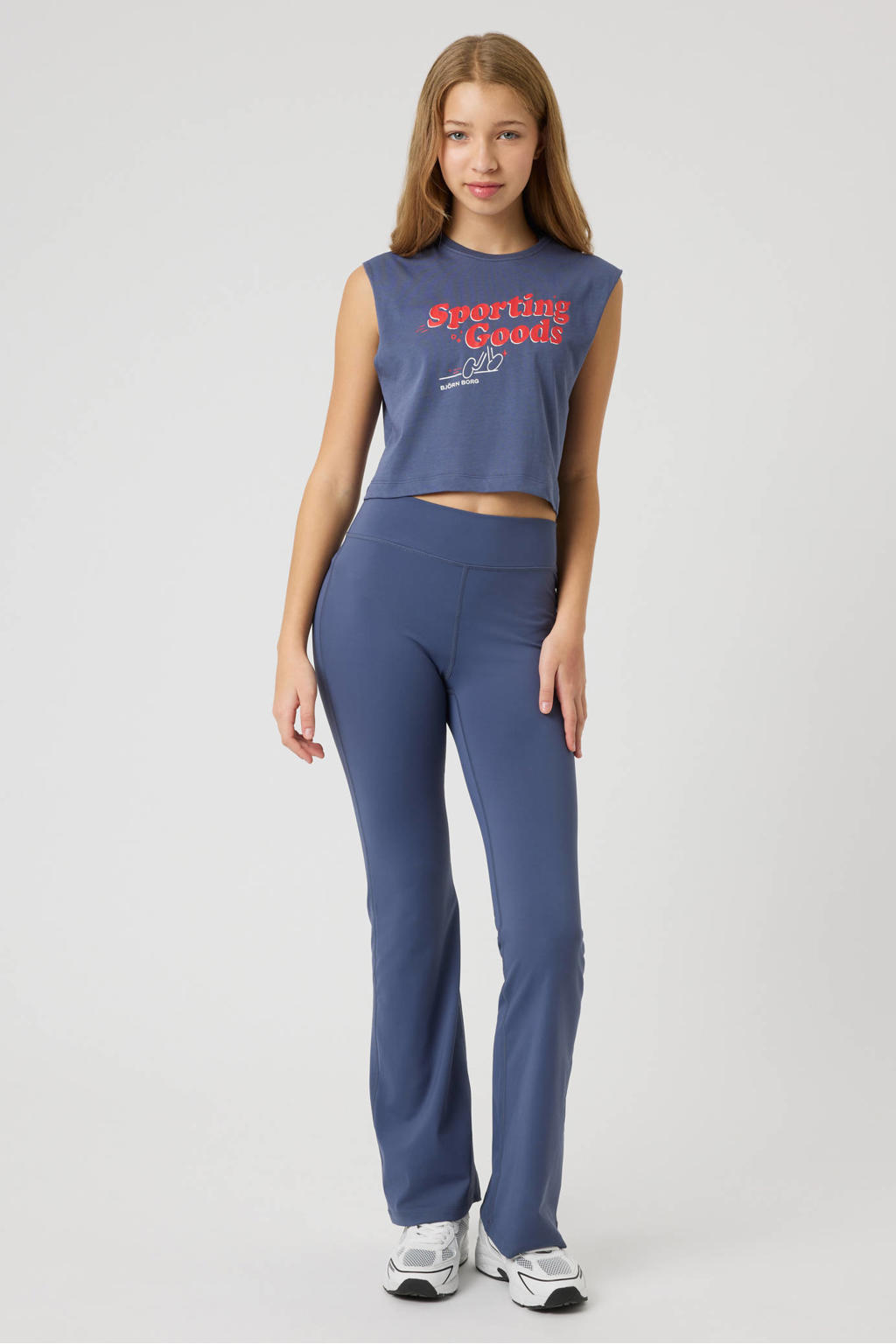 Blauwe meisjes Björn Borg sportlegging van polyester met elastische tailleband en effen
