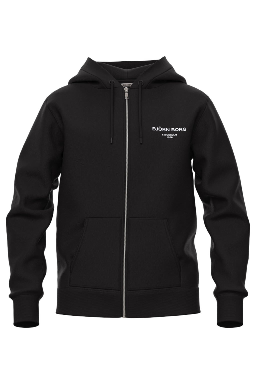 Björn Borg sweatvest met logo - zwart