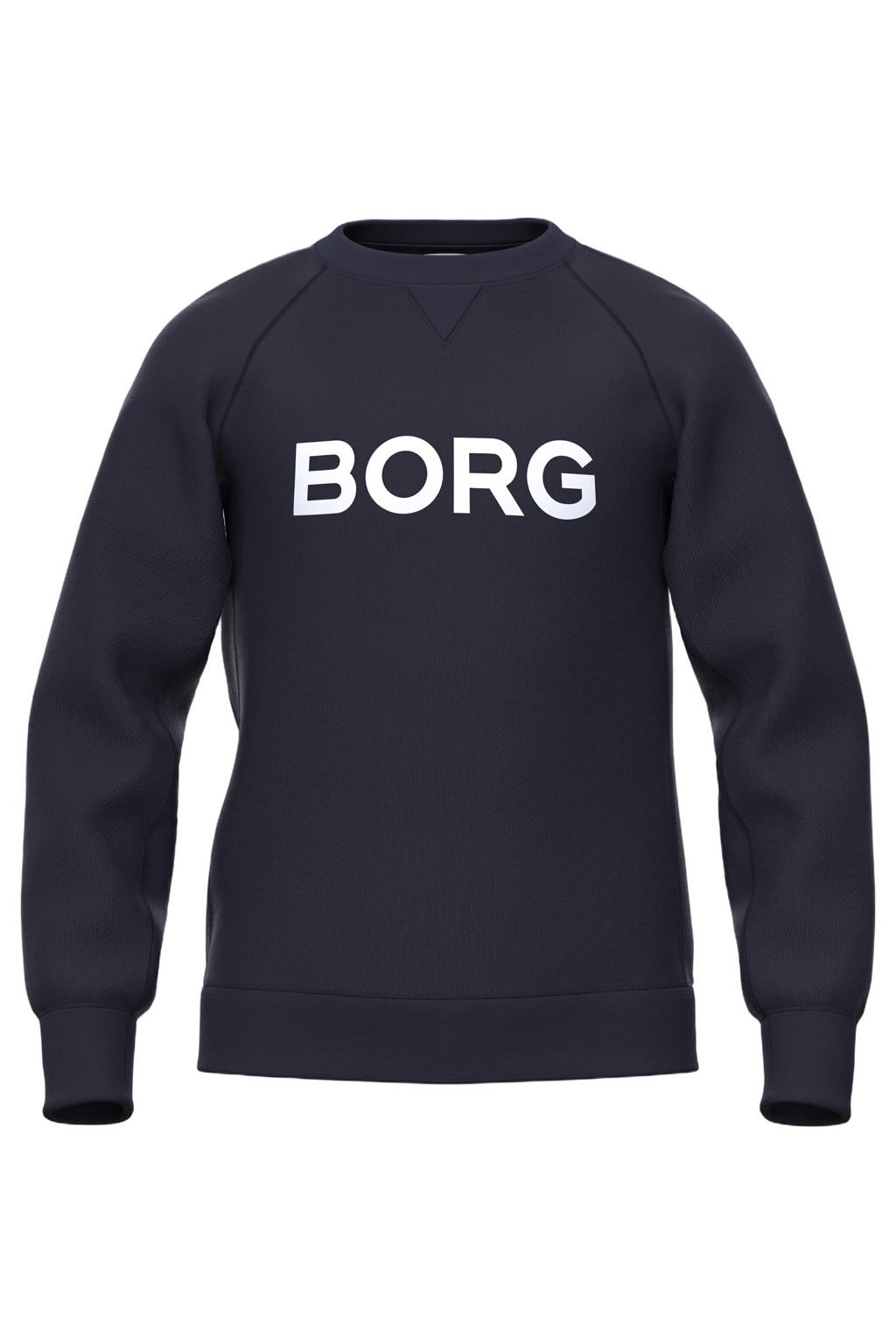 Donkerblauwe jongens en meisjes Björn Borg sweater met logo dessin, lange mouwen en ronde hals