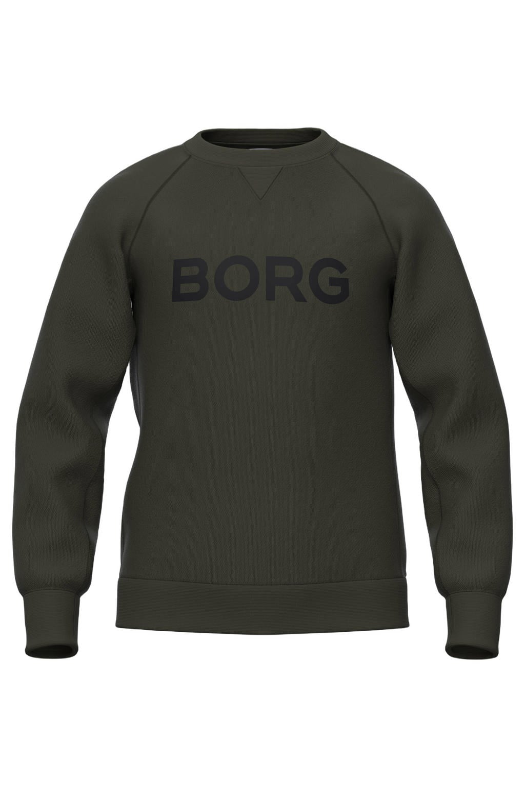 Donkergroene jongens en meisjes Björn Borg sweater met logo dessin, lange mouwen en ronde hals