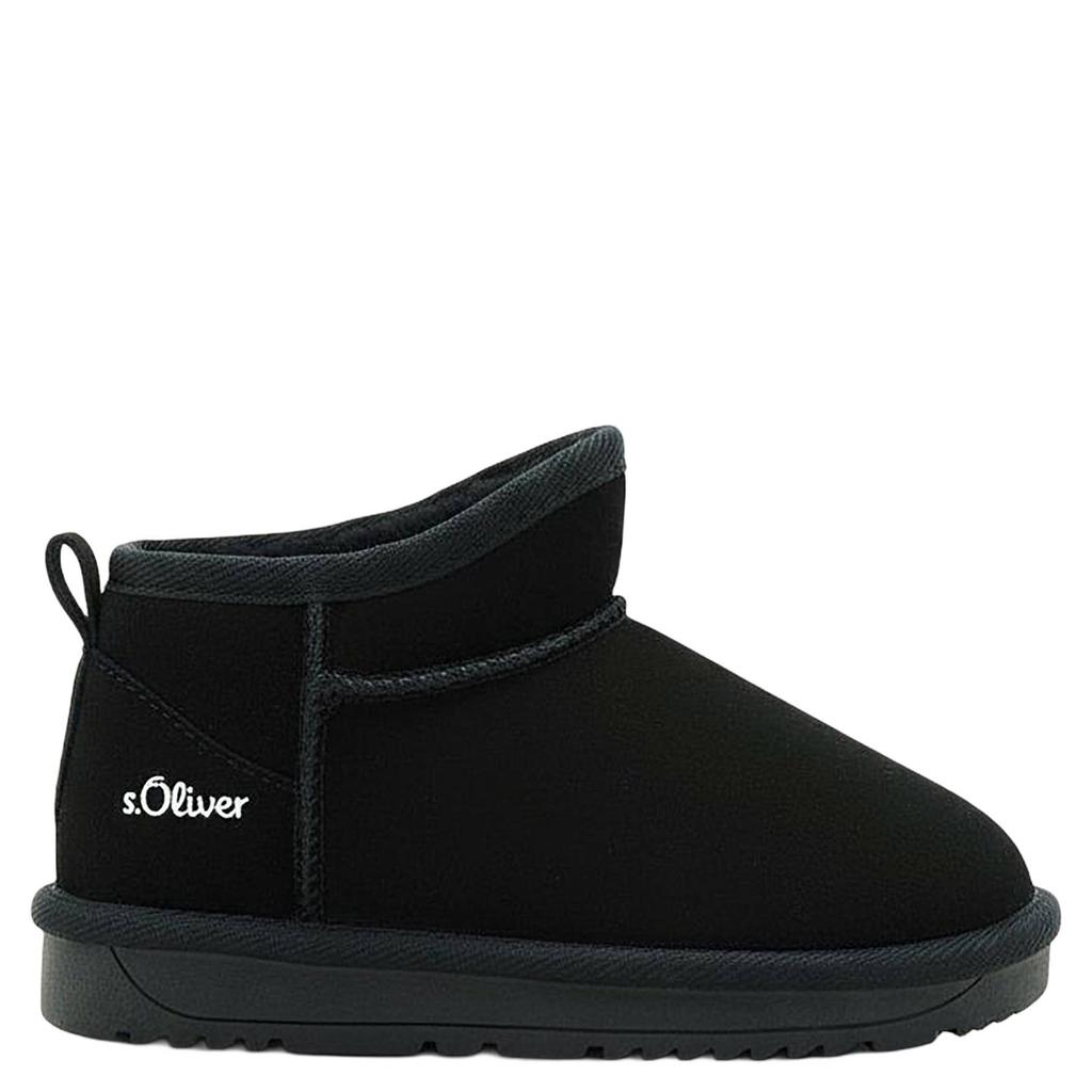 s.Oliver suède enkelboots met profielzool - zwart
