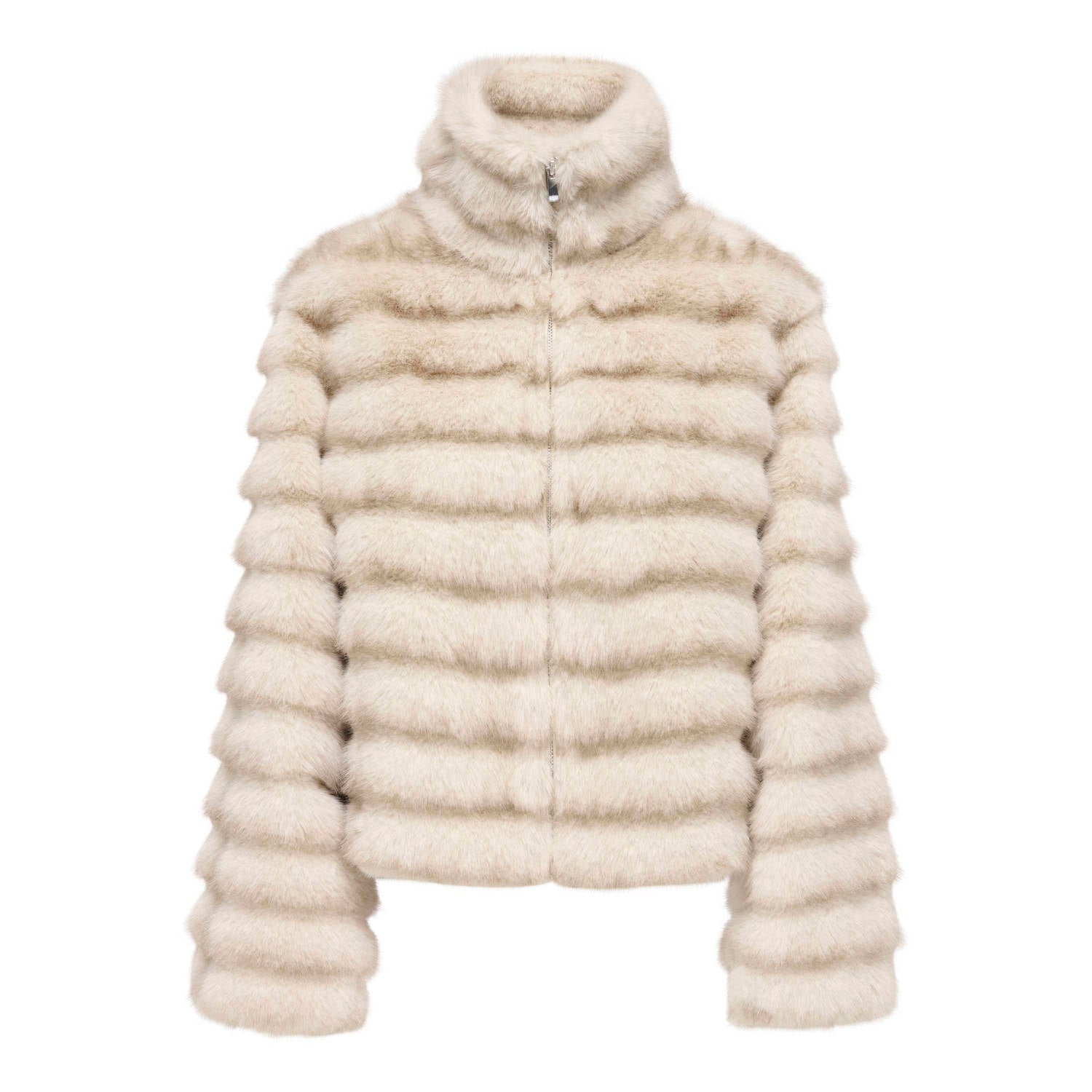 JDY faux fur winterjas beige