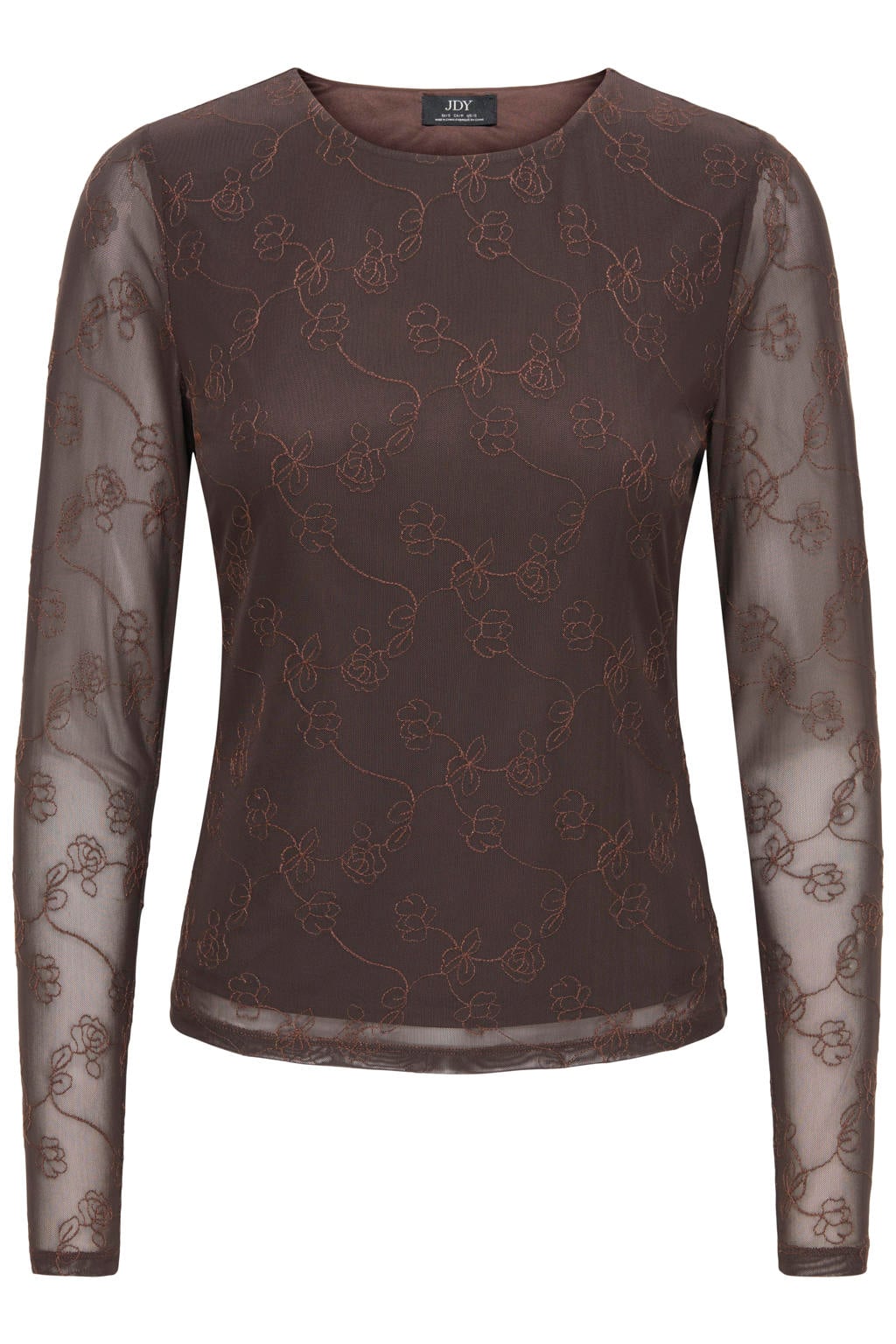 JDY top met print - bruin