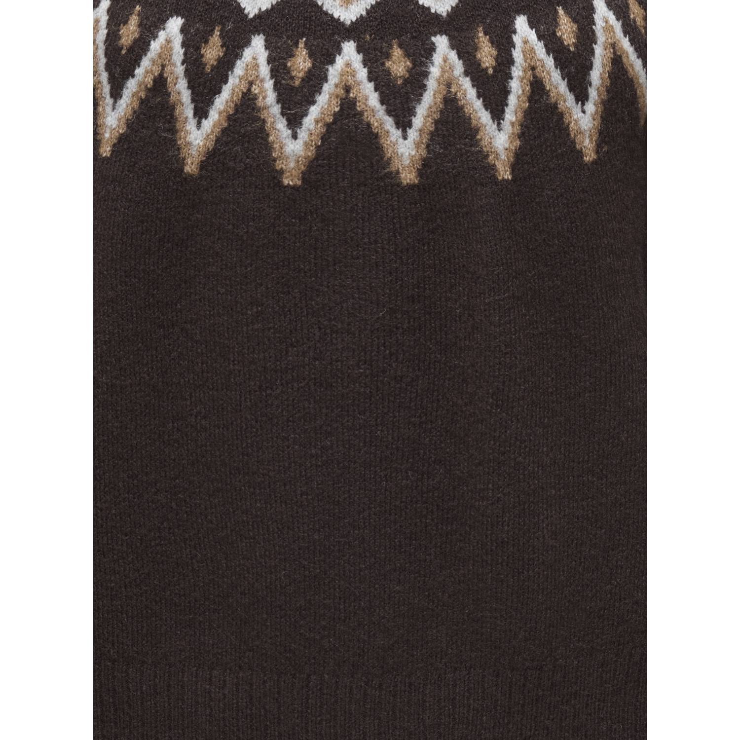 JDY gebreide jacquard trui met print bruin