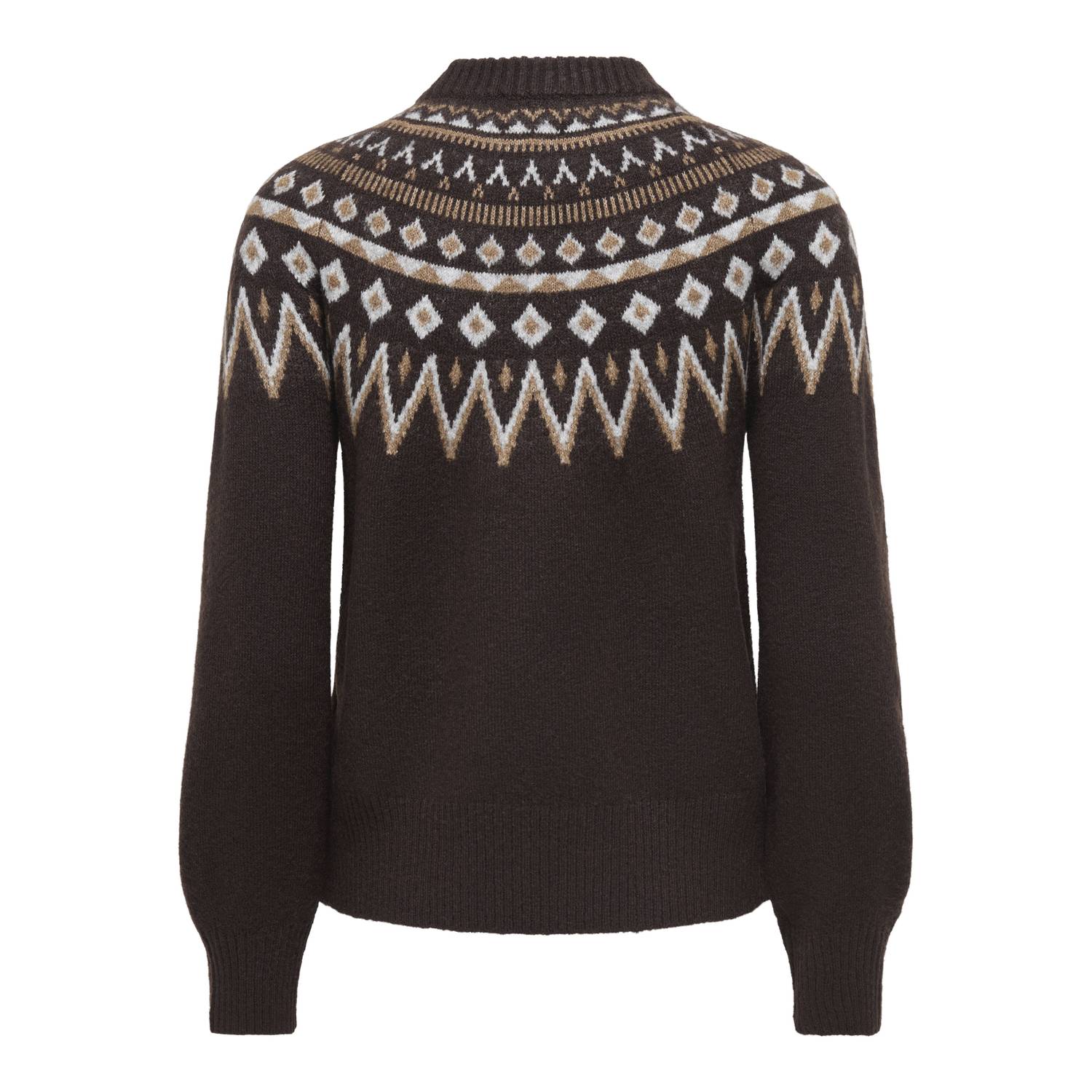 JDY gebreide jacquard trui met print bruin