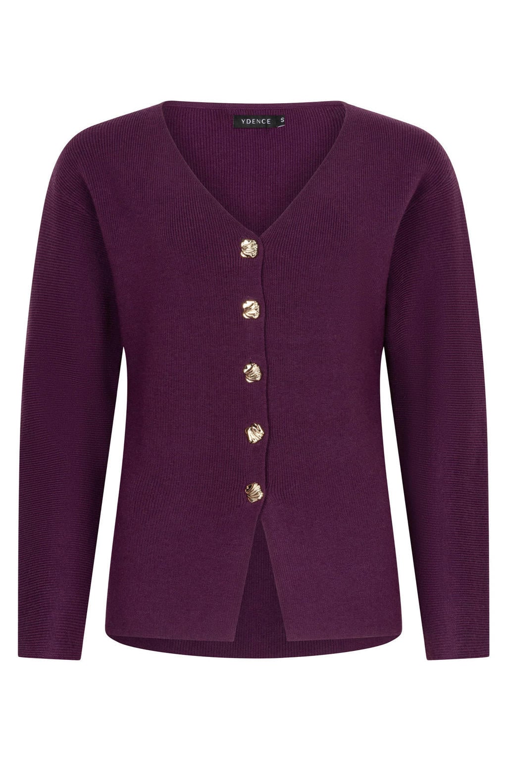 Ydence gebreid vest - aubergine