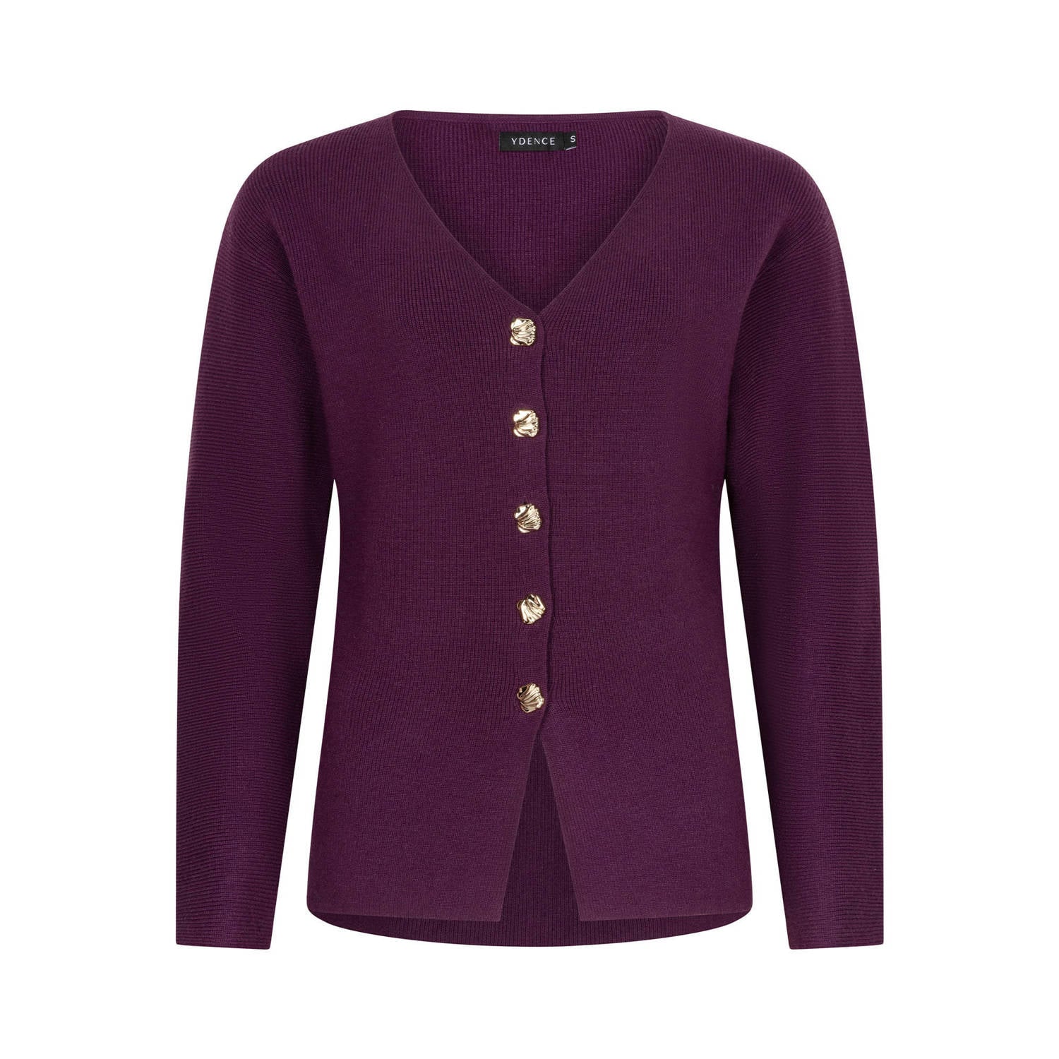 Ydence gebreid vest aubergine