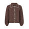 Ydence gebreid vest met wol - bruin
