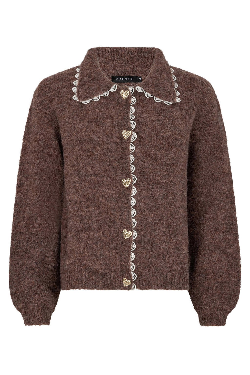 Ydence gebreid vest met wol - bruin