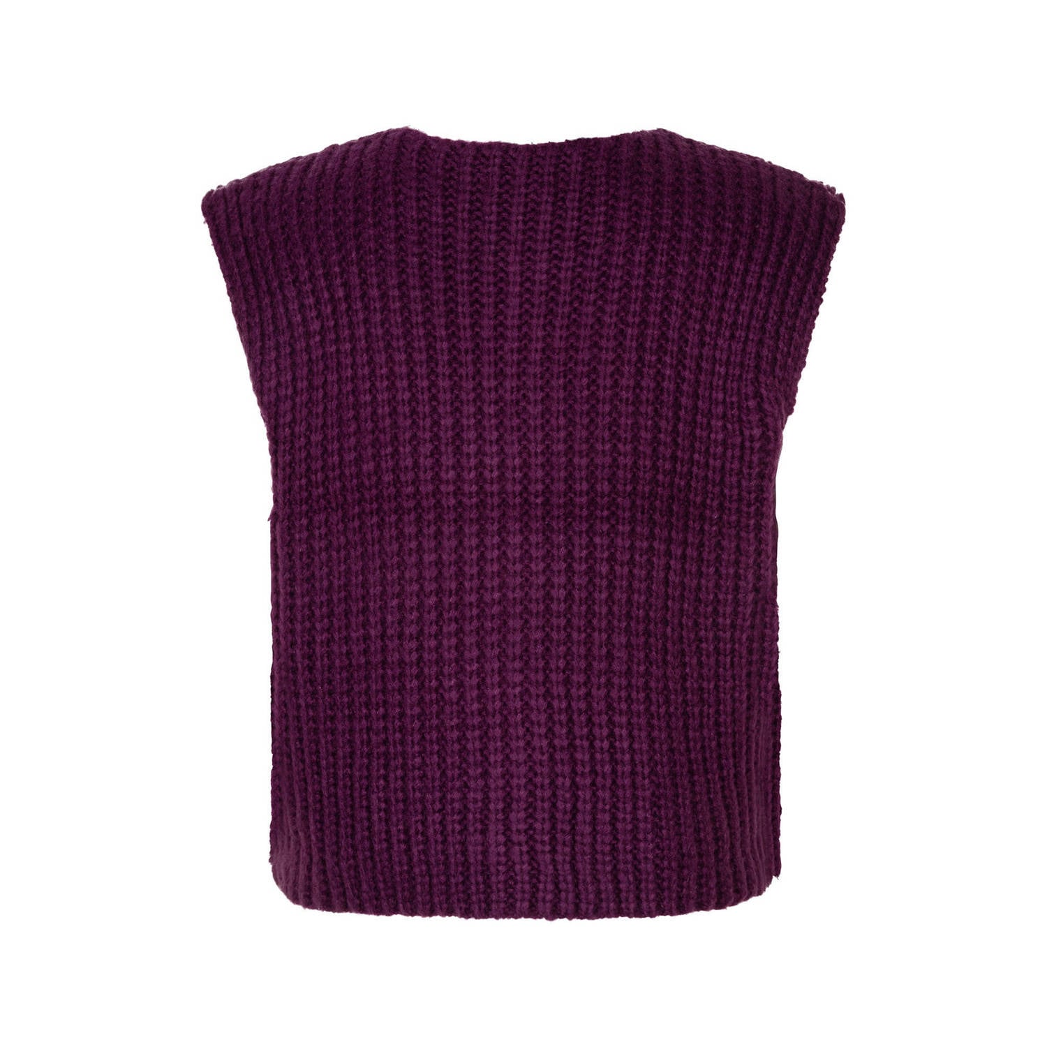 Ydence gebreid vest aubergine