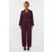 Ydence cropped double breasted blazer - aubergine