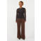 Ydence mesh top met stippen - donkerbruin