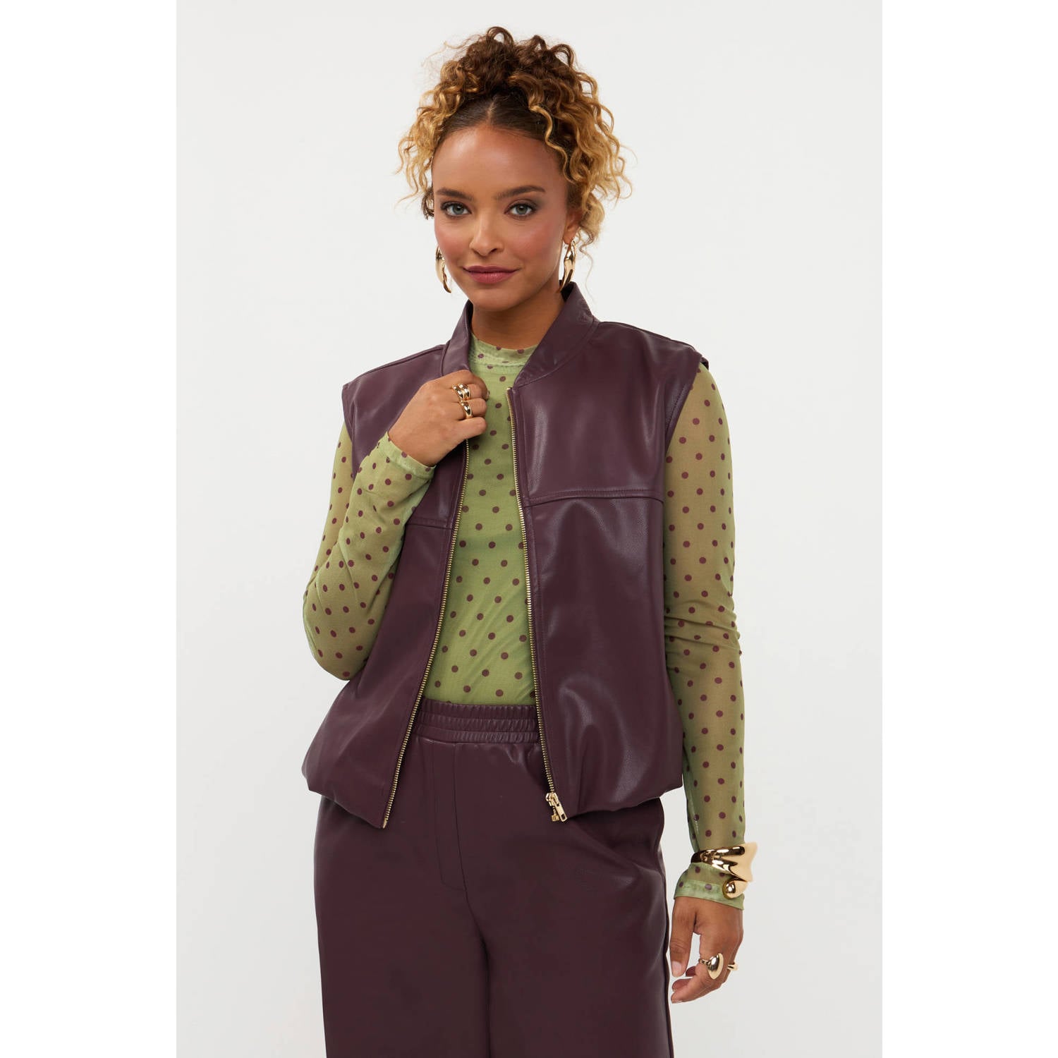 Ydence gilet aubergine