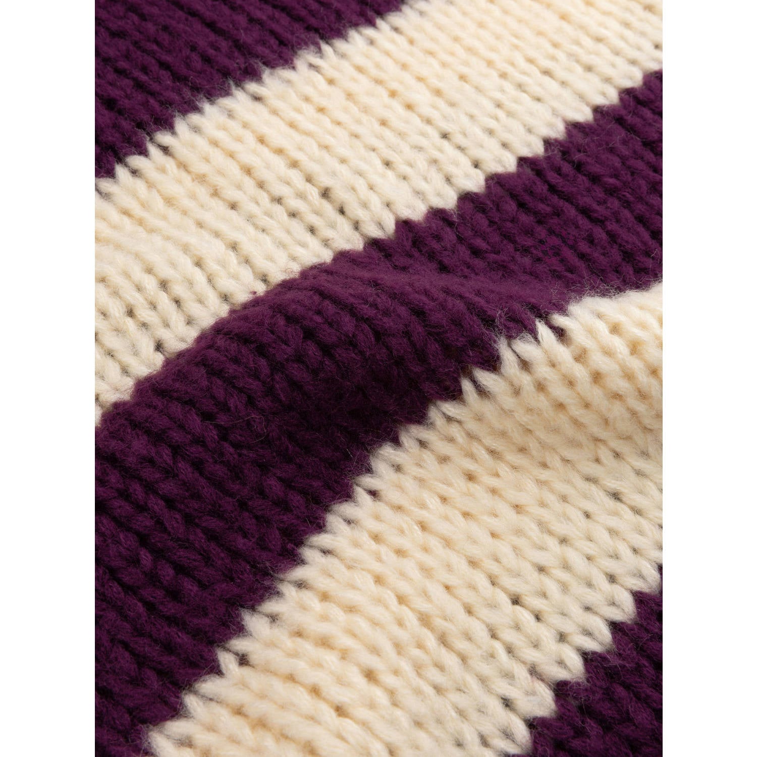 Ydence gebreide gestreepte trui aubergine