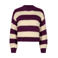 Ydence gebreide gestreepte trui - aubergine