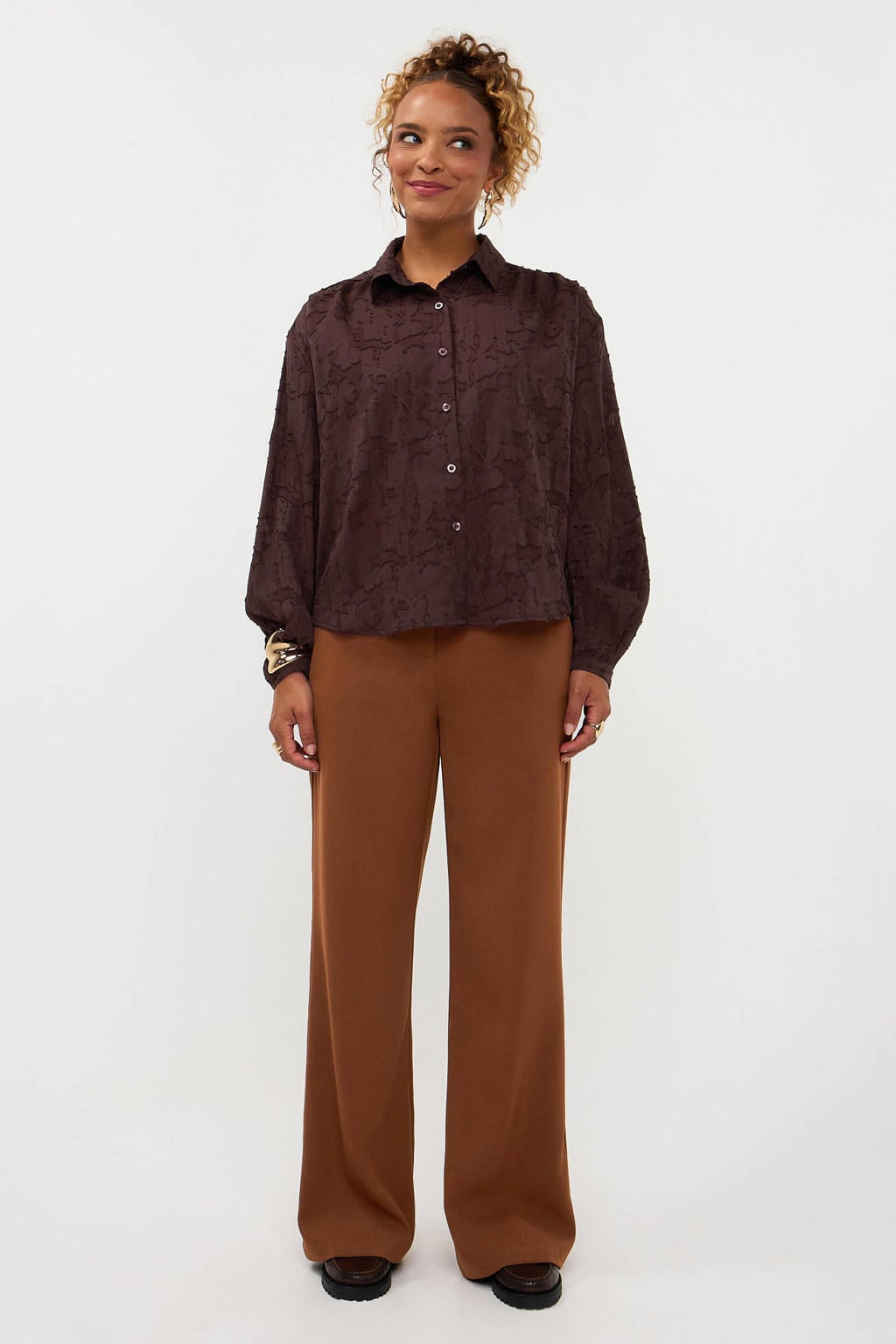 Ydence gebloemde blouse - bruin