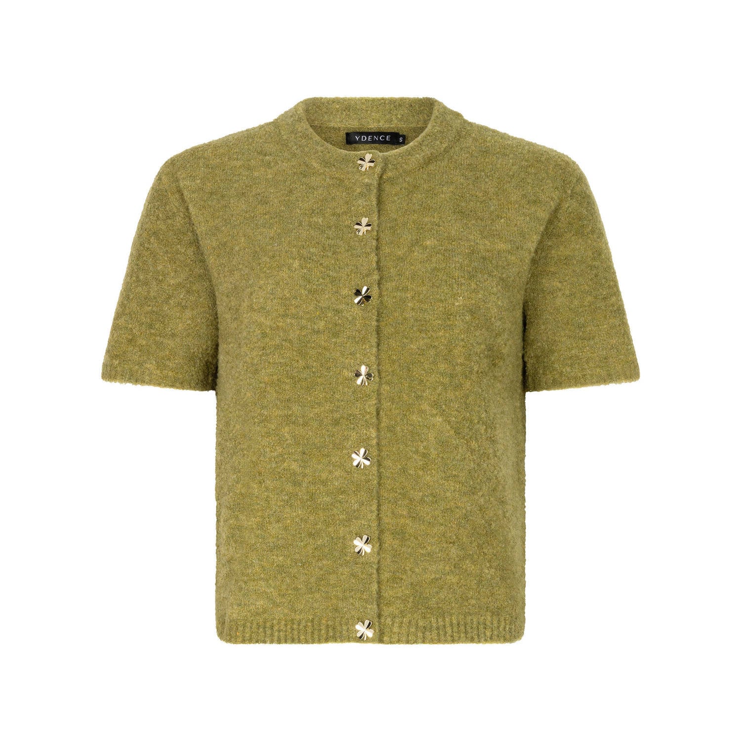 Ydence gebreid vest met wol groen