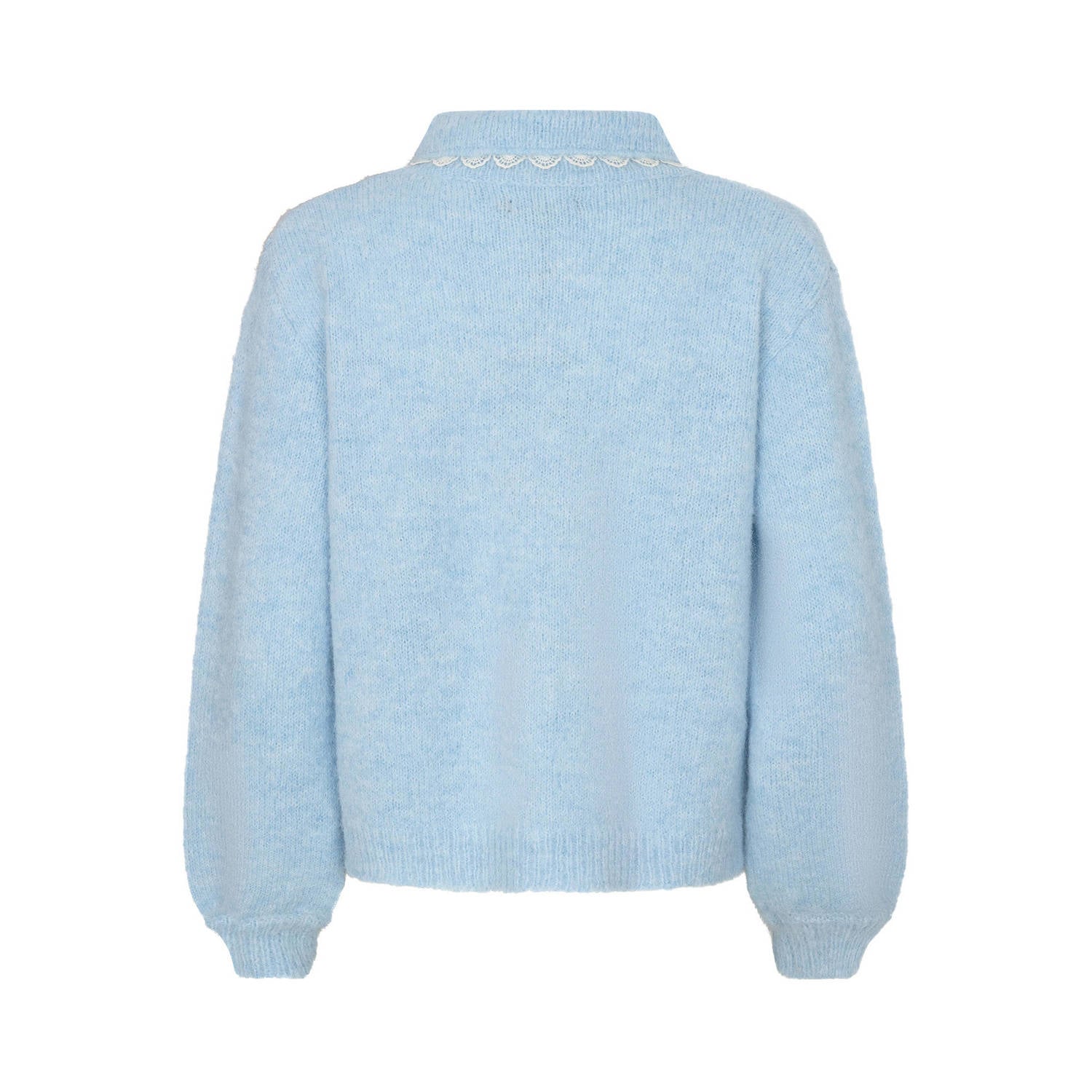 Ydence gebreid vest met wol lichtblauw