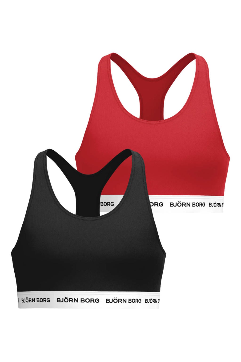 Björn Borg halter bh's - rood/zwart (set van 2)