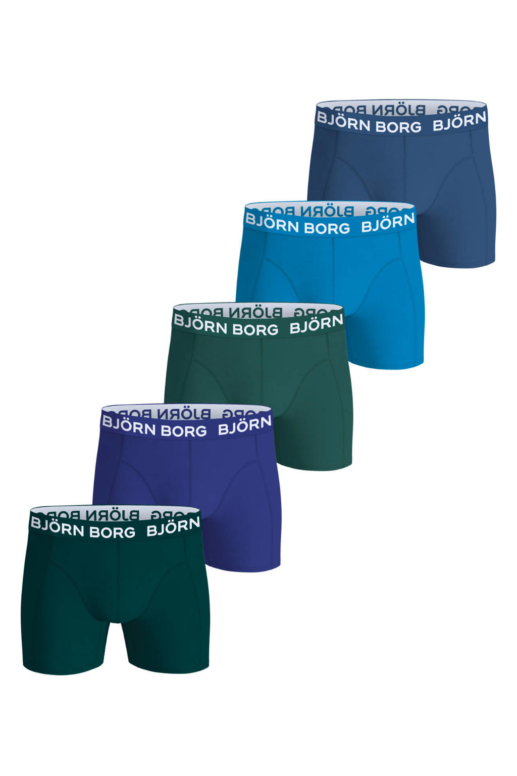 Björn Borg boxershorts - blauw/groen (set van 5)