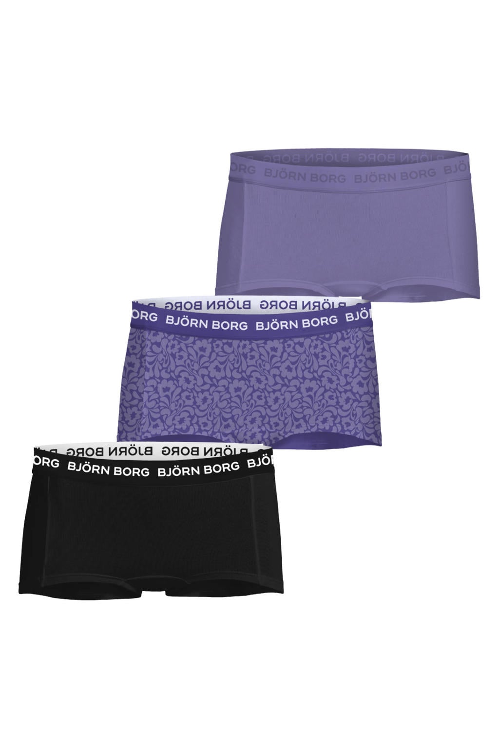 Björn Borg shorts - paars/zwart (set van 3)