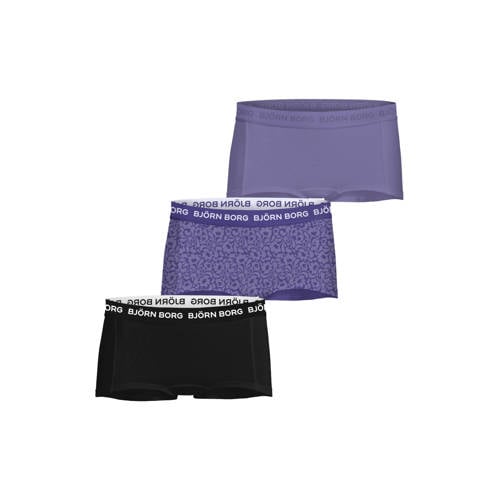 Björn Borg shorts paars/zwart (set van 3)