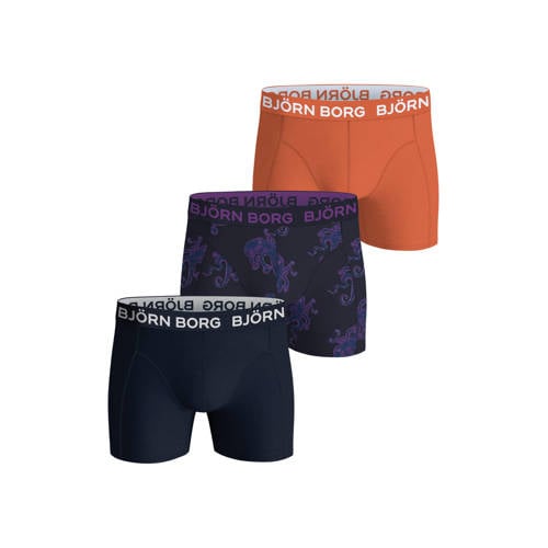 Björn Borg boxershorts (set van 3) – Paars/zwart/donkeroranje