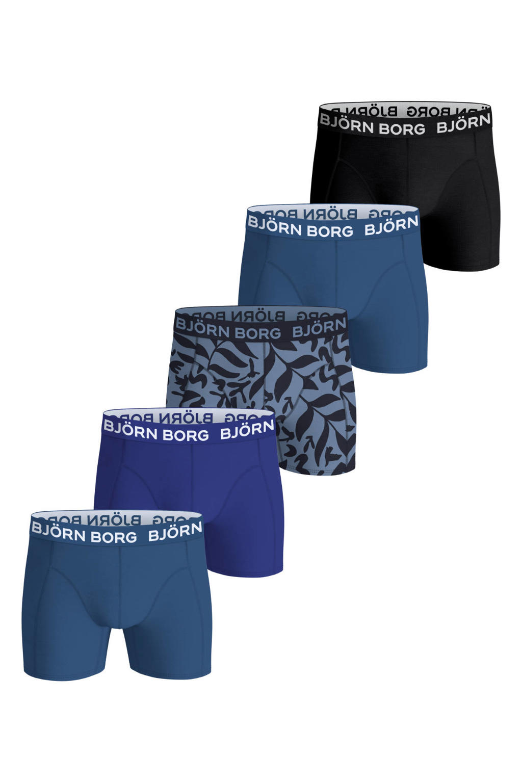 Björn Borg boxershorts - blauw/donkerblauw (set van 5)