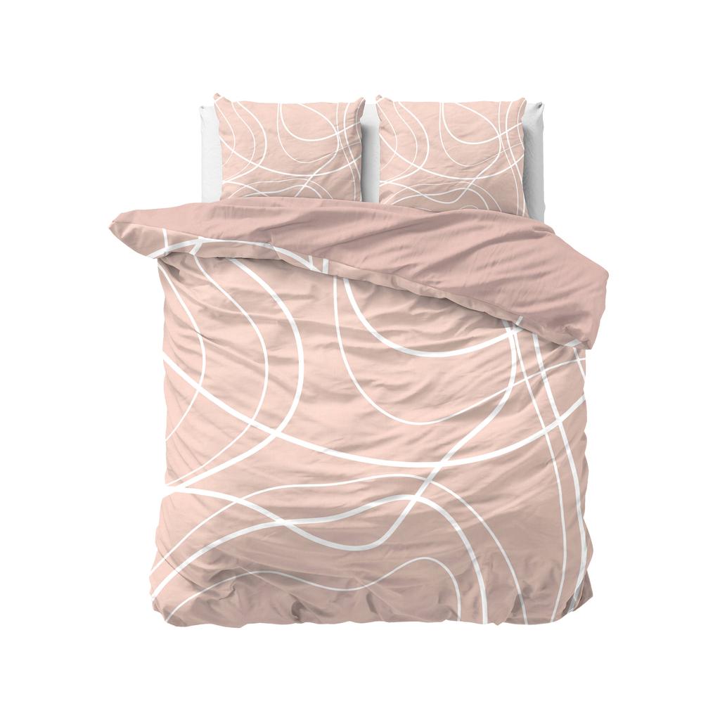Sleeptime 2-persoons dekbedovertrek met print 200x220 cm - roze