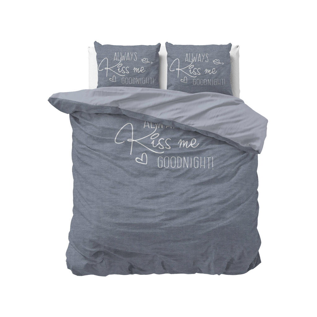 Sleeptime 2-persoons dekbedovertrek met print 200x220 cm - blauw