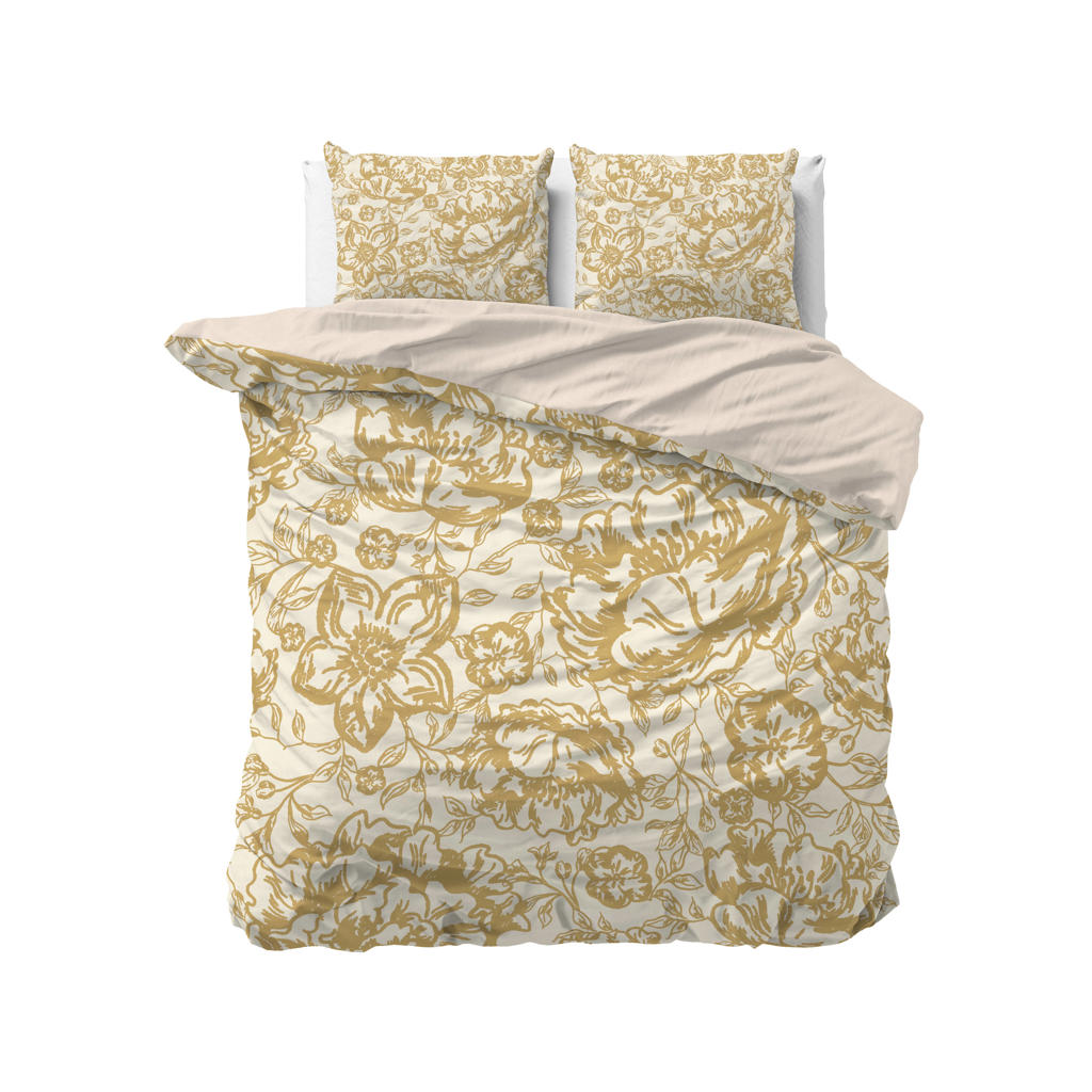Sleeptime 2-persoons dekbedovertrek 200x220 cm met print - goud