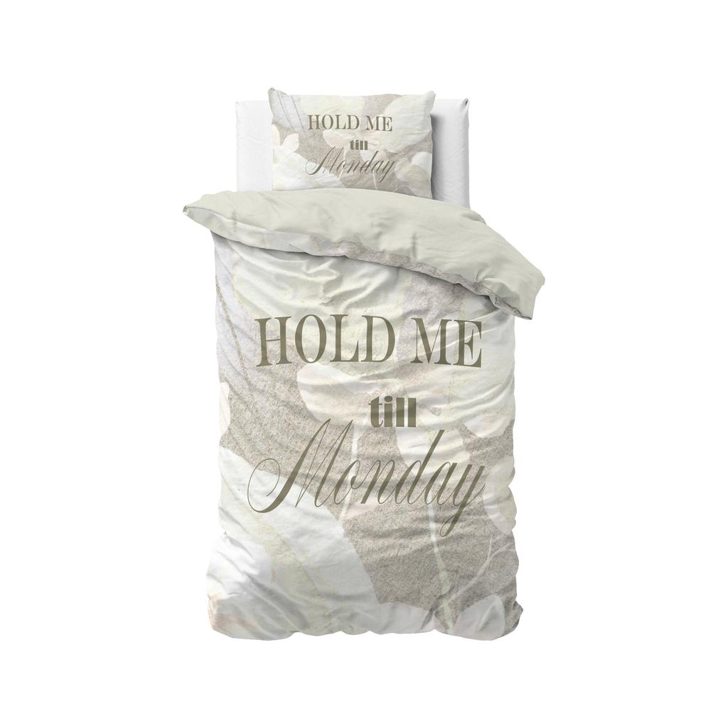 Sleeptime 1-persoons dekbedovertrek met print 140x220 cm - zand