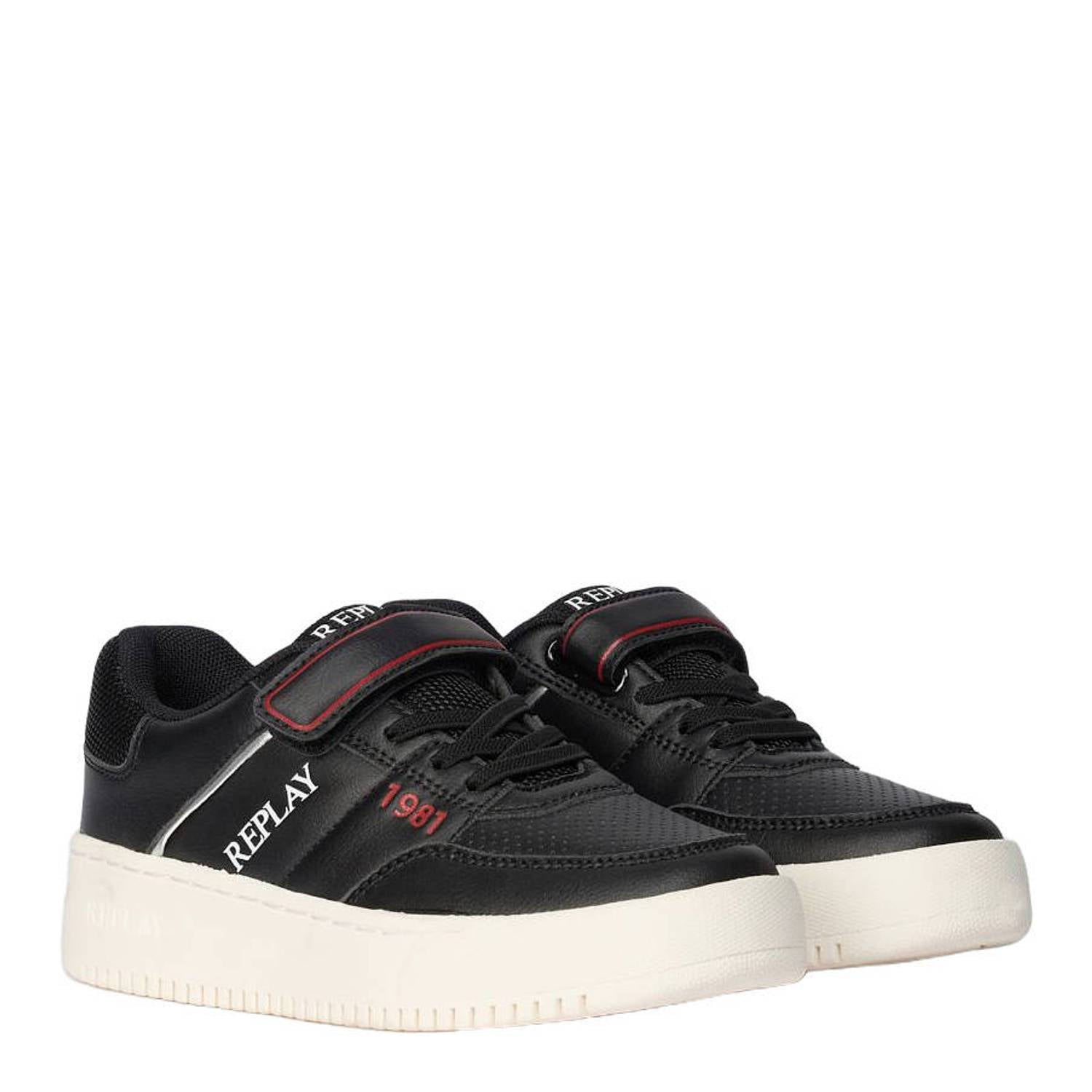 REPLAY Epic JR high 18 sneakers met logo zwart
