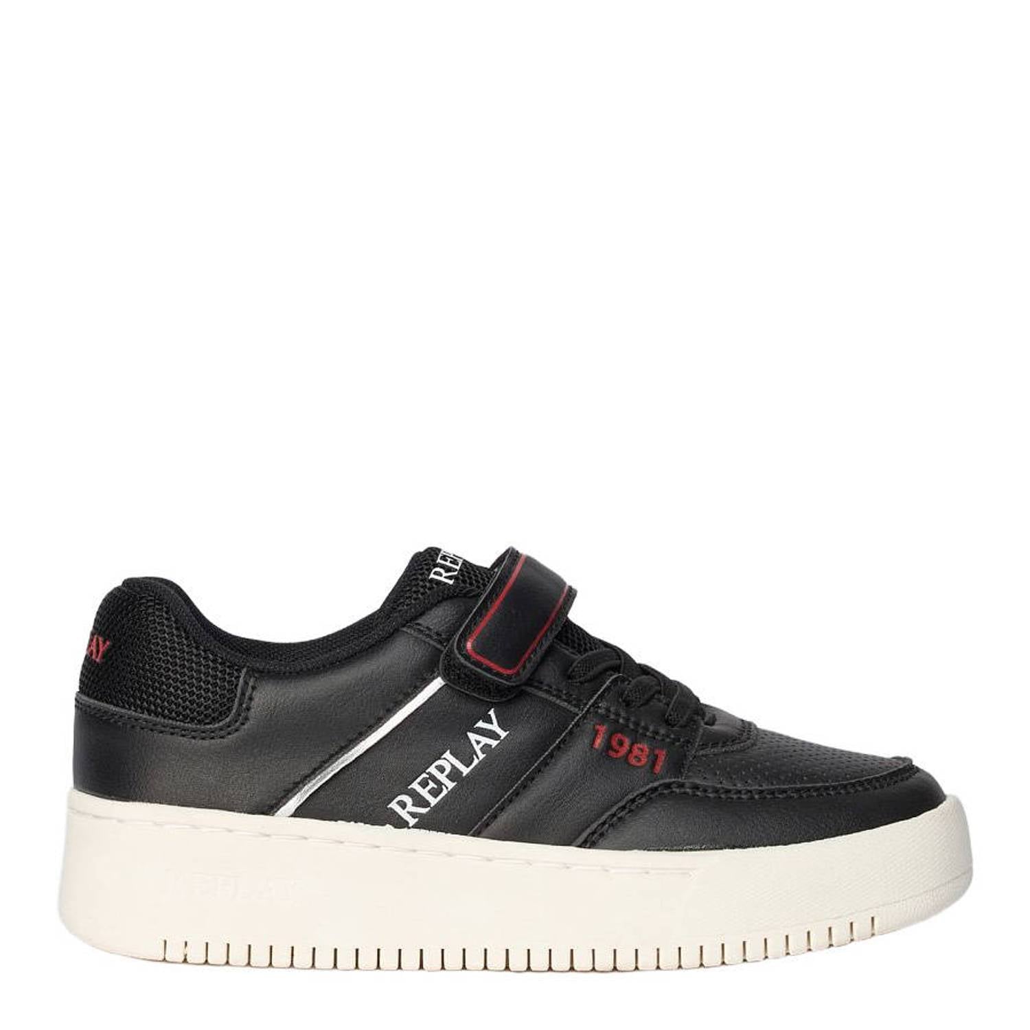 REPLAY Epic JR high 18 sneakers met logo zwart
