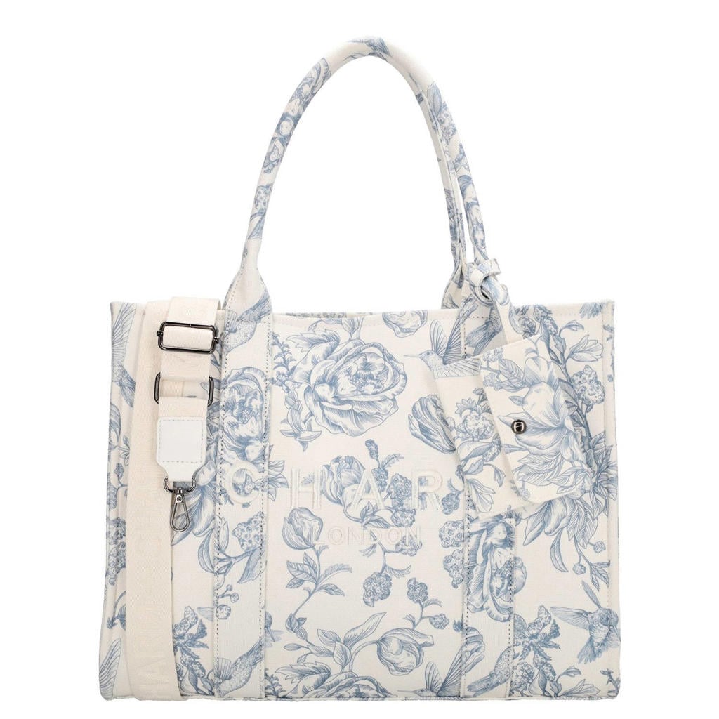 Charm London shopper Bond ecru/blauw