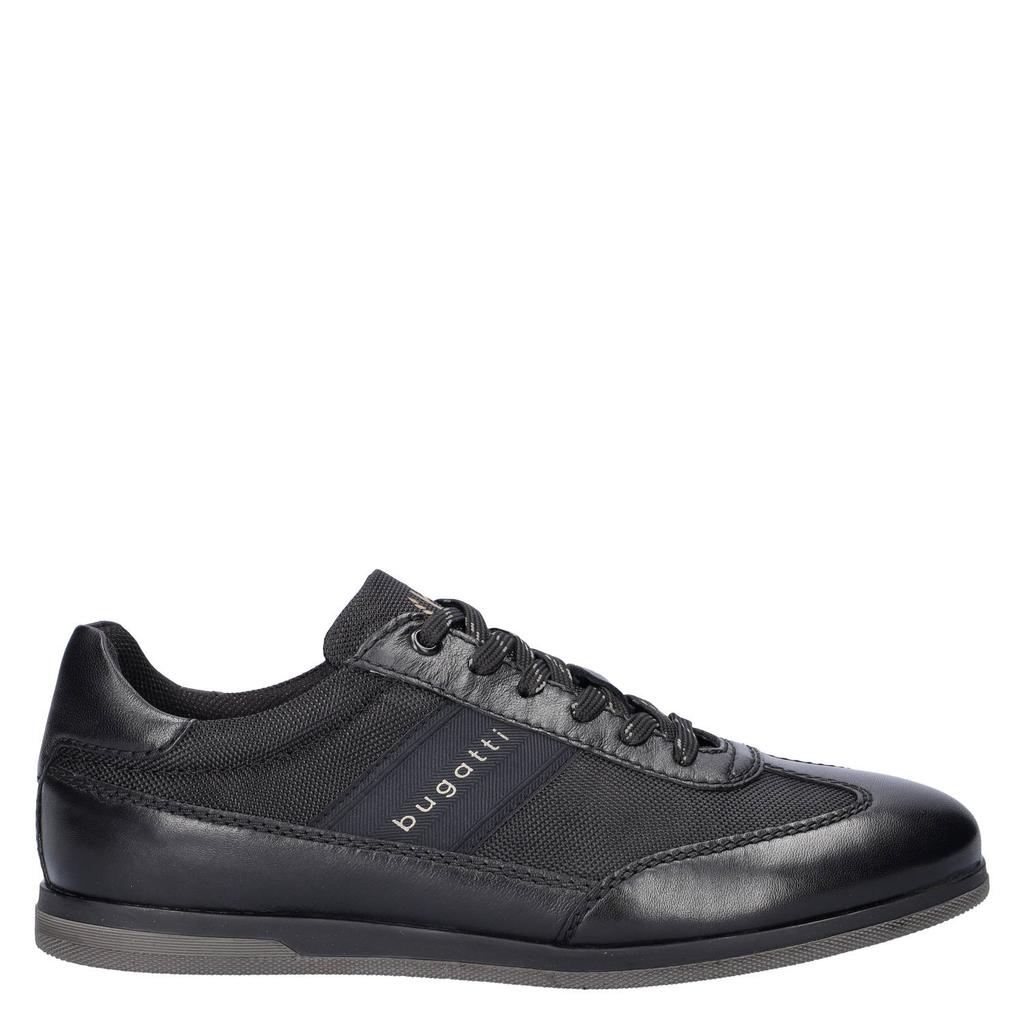 Zwarte heren Bugatti leren sneakers - met veters