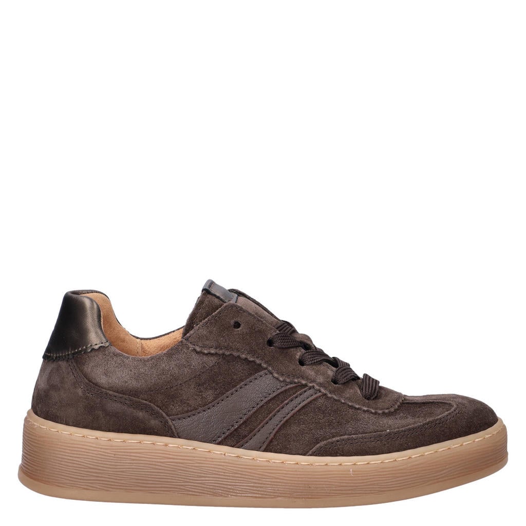 Bruine dames Gabor Comfort Optifit suède sneakers - met veters