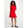 Morgan gebreide mini jurk met plooien - rood