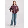 America Today baseball jacket met patches en backprint - donkerrood