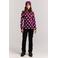 Protest aansluitende fleece outdoor sweater met hartjes - aubergine