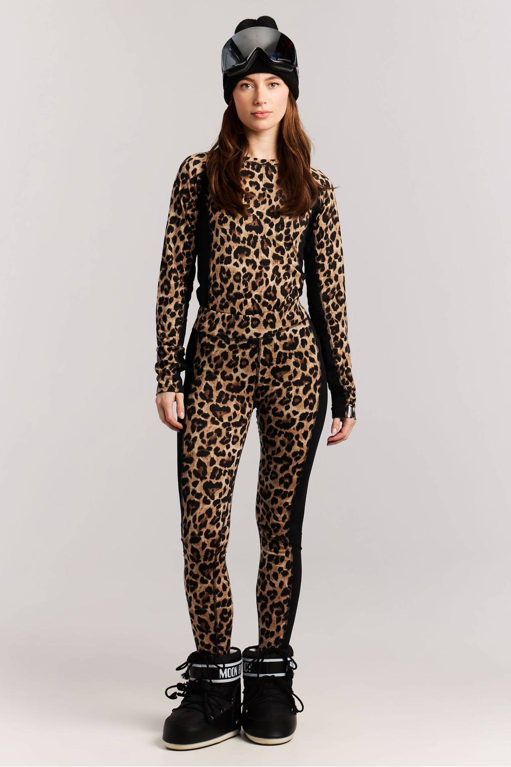 Protest PRTTonya thermobroek met panterprint en wol - true zwart/camel