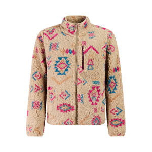 PRTPayton teddy rechtvallend outdoorvest met print - fuchsia/beige